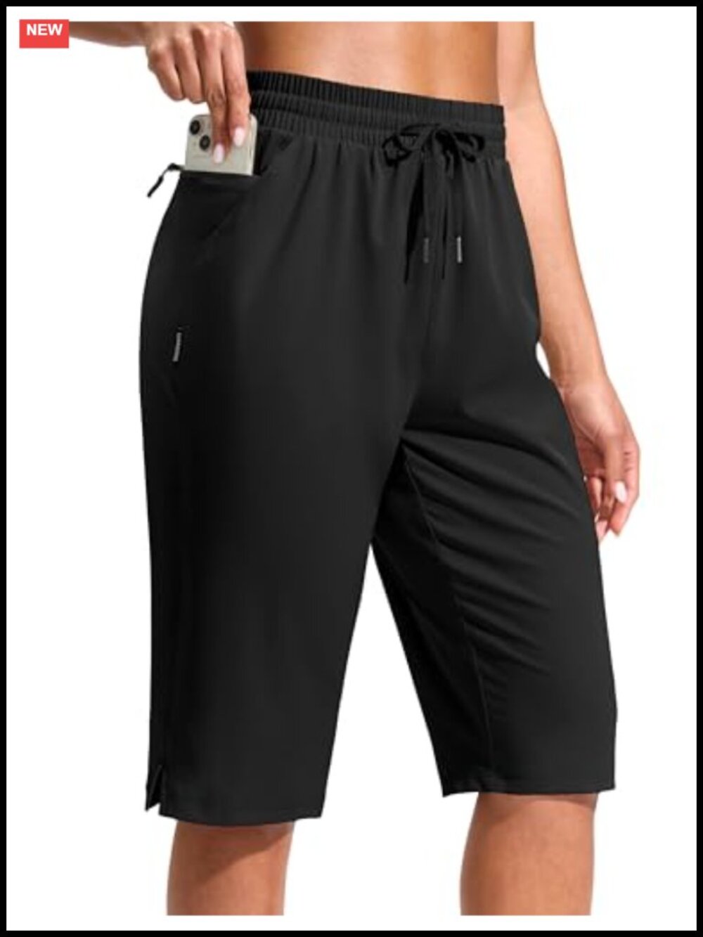 Women's 13" Long Hiking Shorts with 3 Pockets, Quick Dry, UPF 50+, Zipper